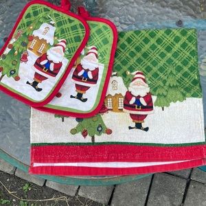 3 PC Christmas Kitchen Set